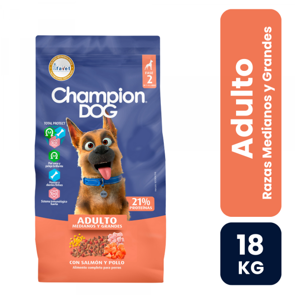 Champion Dog Adulto mediana y grande Salmón y Pollo 18kg