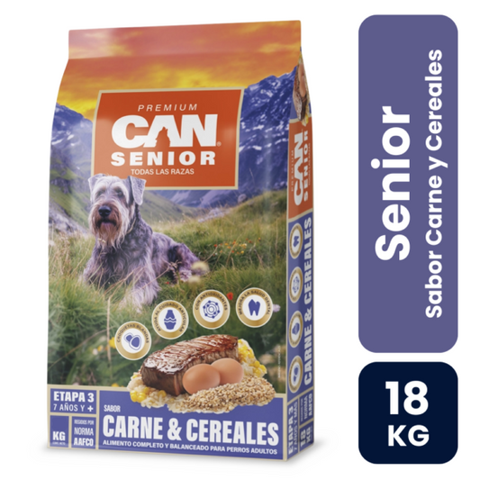 Can Senior Todas las Razas Carne y Cereales 18kg
