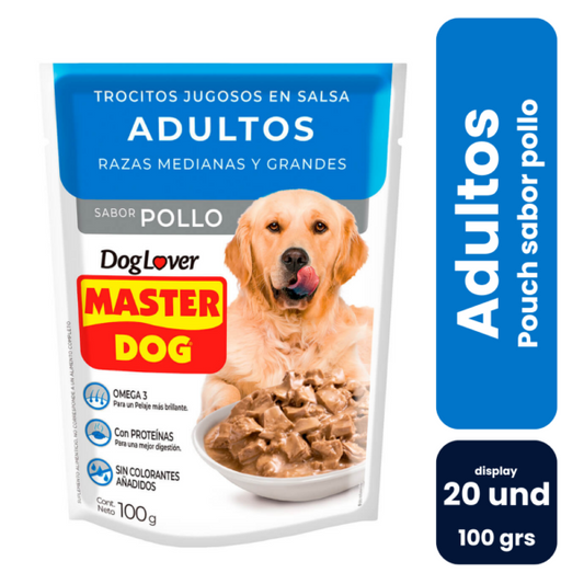 Master Dog Pouch Pollo 100gr (20 und)