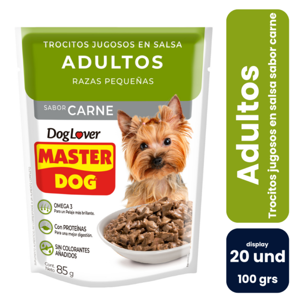 Master Dog Trocitos Jugosos Razas Pequeñas 100gr (20 und)