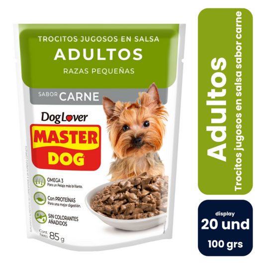 Master Dog Trocitos Jugosos Razas Pequeñas 100gr (20 und)
