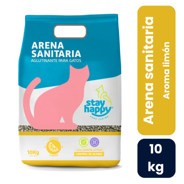 Stay Happy Arena Aglutinante Aroma Limón 10kg