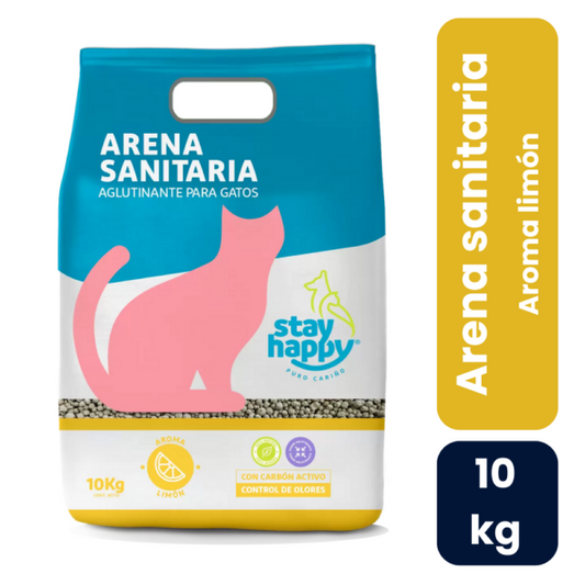Stay Happy Arena Aglutinante Aroma Limón 10kg