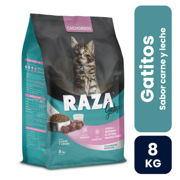 Raza Gatitos Carne y Leche 8kg